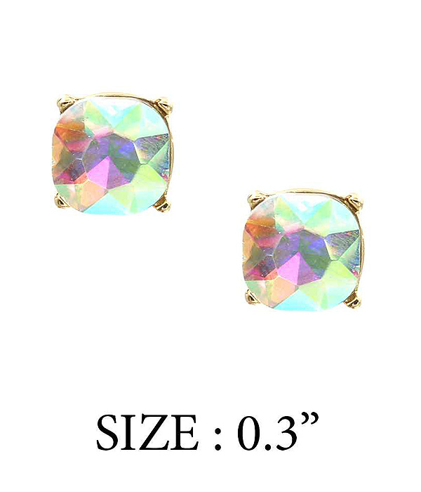 FACET STONE STUD EARRING