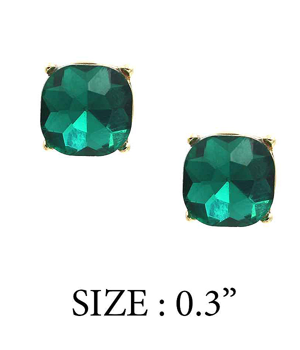 FACET STONE STUD EARRING