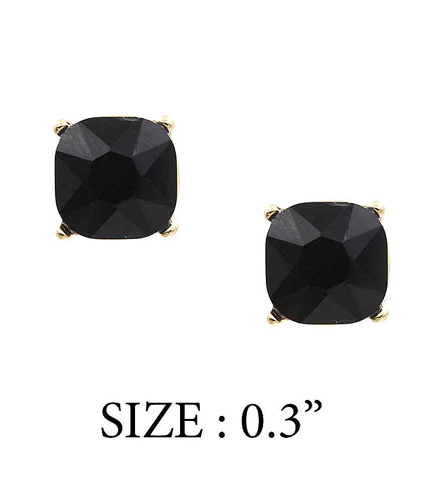 FACET STONE STUD EARRING