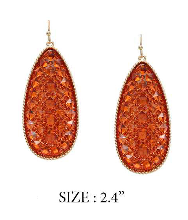 DRUZY TEARDROP COCKTAIL EARRING