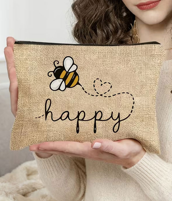 Cosmetic makeup bag - bee
