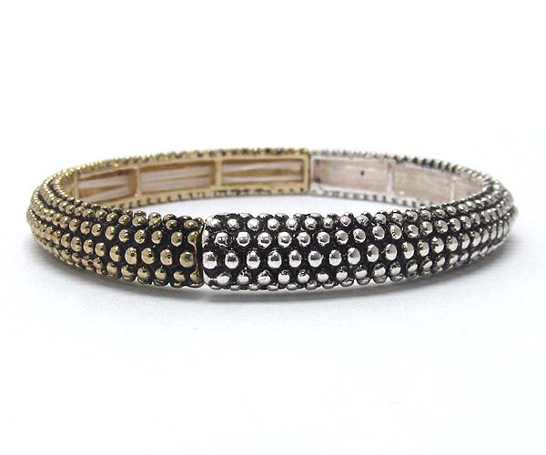Multi metal small balls patern stretch bracelet