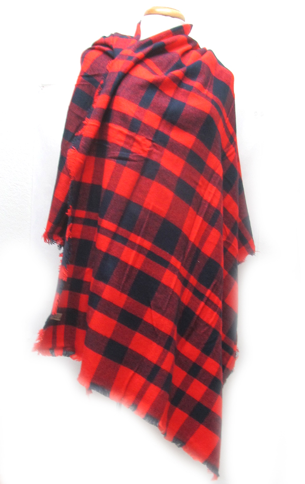 Classic simple plaid pattern large blanket scarf