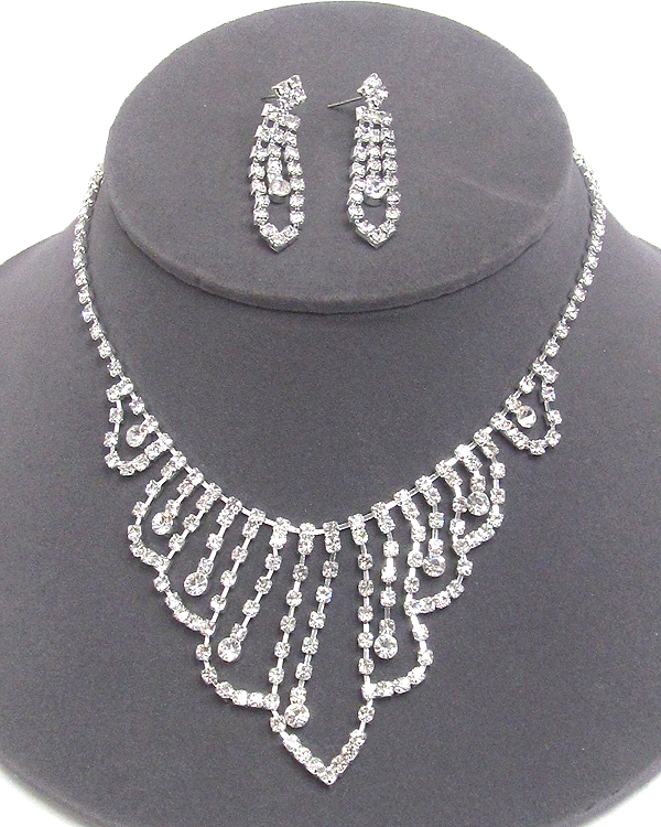 Rhinestone necklace set