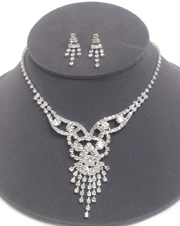 Rhinestone necklace set
