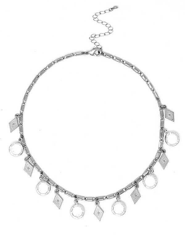 Multi ring dangle choker necklace