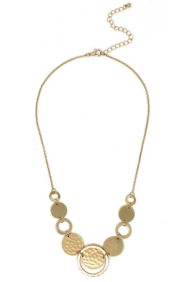 Multi metal disc link necklace