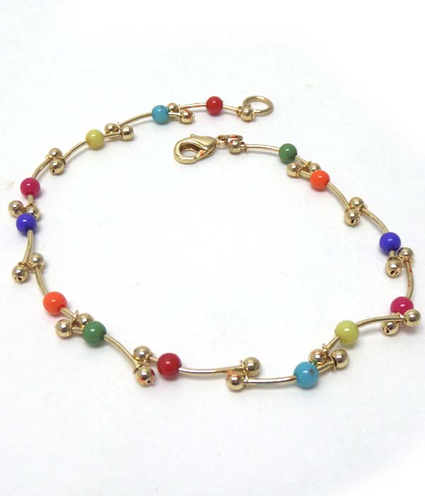 Metal with beads anklet