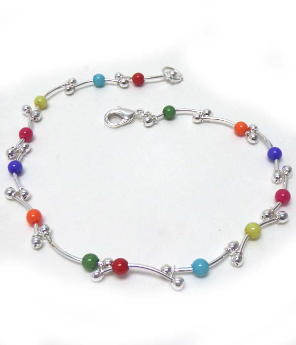 Metal with beads anklet