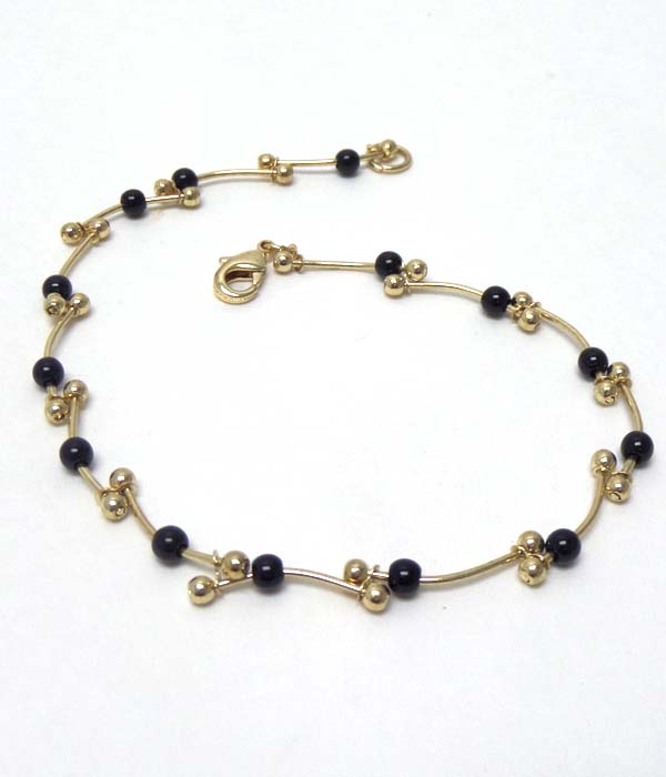 Metal with beads anklet