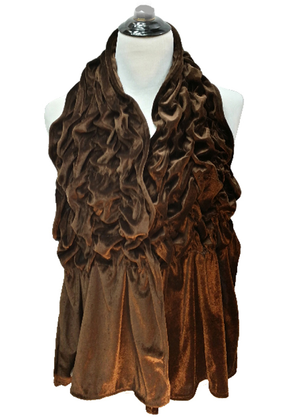 Rouched velvet muffler