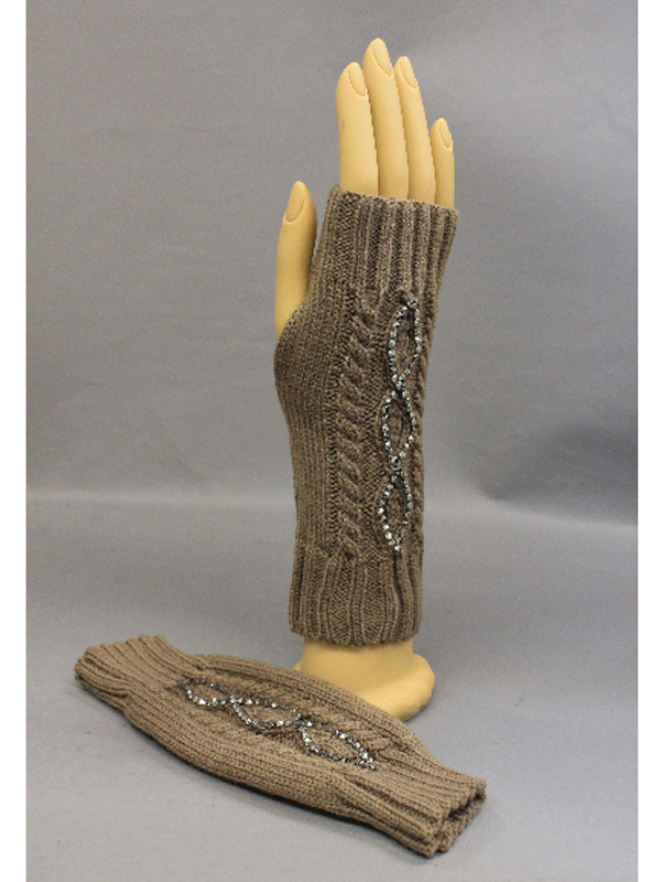 Twist stud knit hand warmer