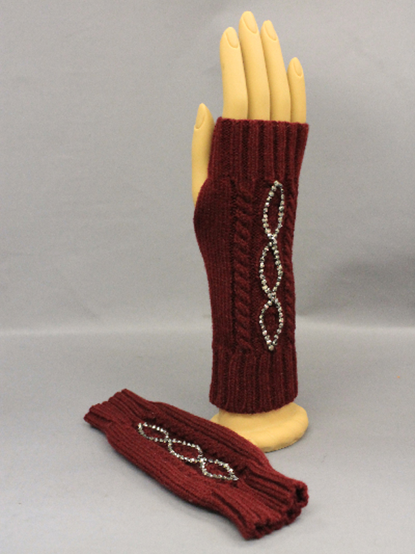 Twist stud knit hand warmer