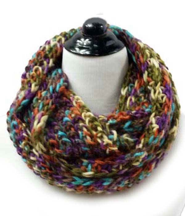 Multi color crochet muffler