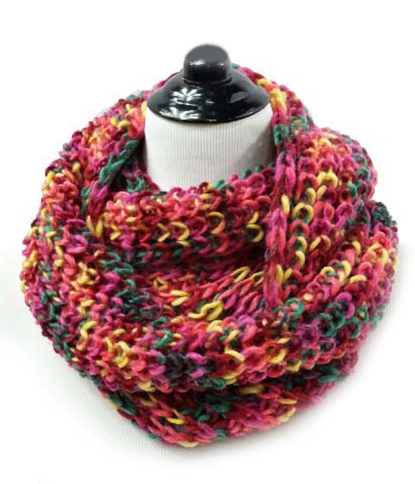 Multi color crochet muffler