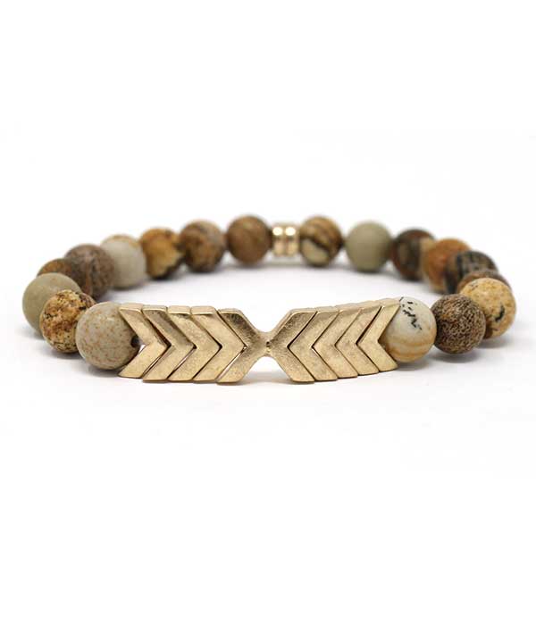 BALL STONE CHEVRON STRETCH BRACELET