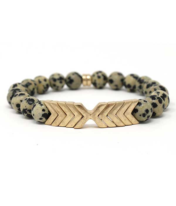 BALL STONE CHEVRON STRETCH BRACELET