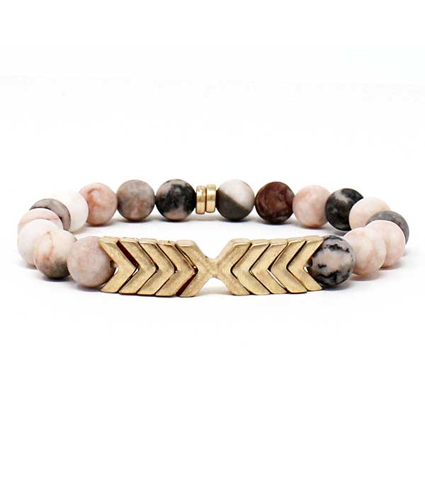 BALL STONE CHEVRON STRETCH BRACELET