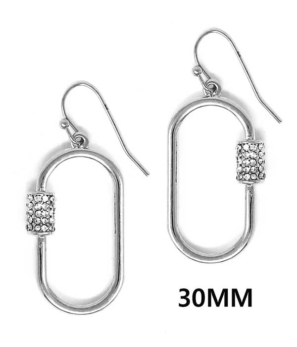 CRYSTAL CARABINER EARRING