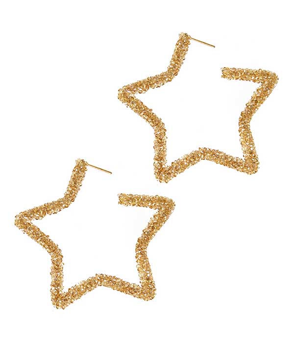 Glittering star earring