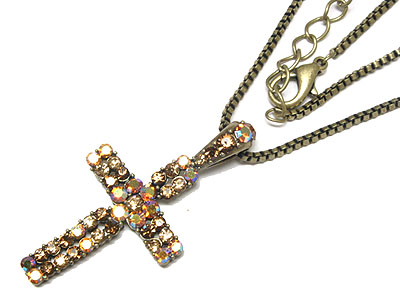 Austrian crystal cross necklace
