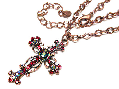 Austrian crystal cross necklace