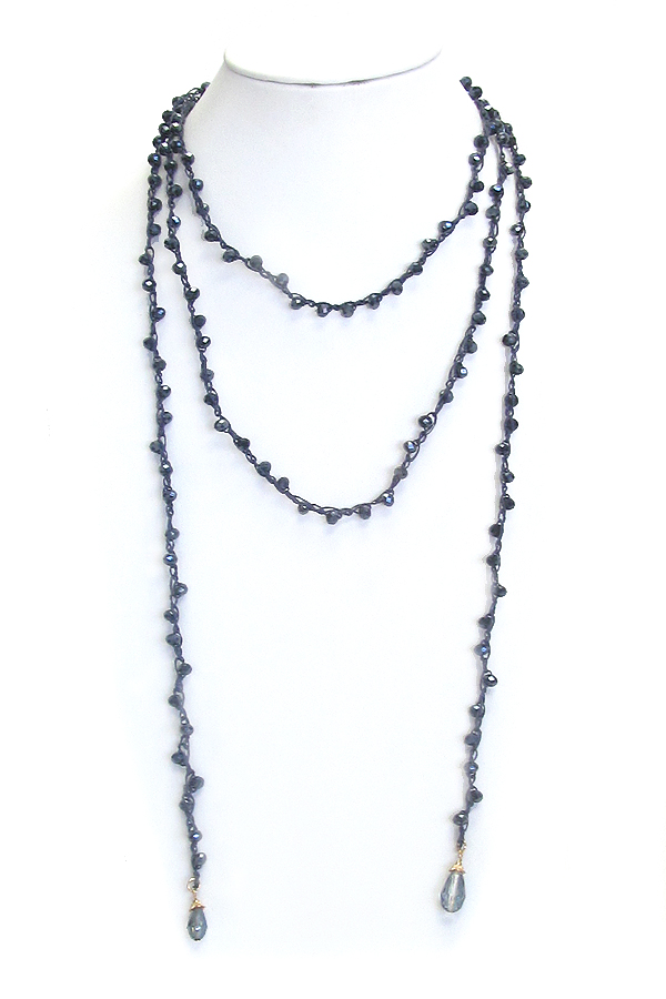 Facet glass free wrap necklace