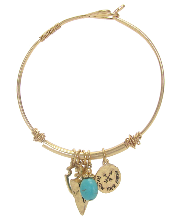 Arrowhead theme charm wire bracelet