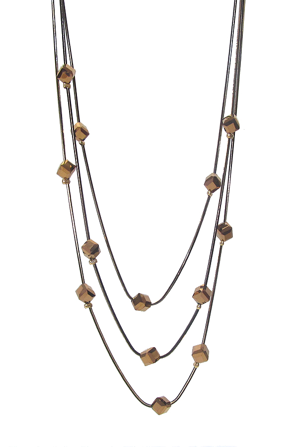 MULTI LAYER GLASS CUBE NECKLACE