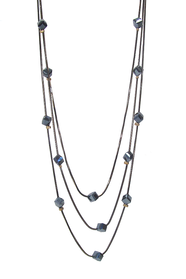 MULTI LAYER GLASS CUBE NECKLACE