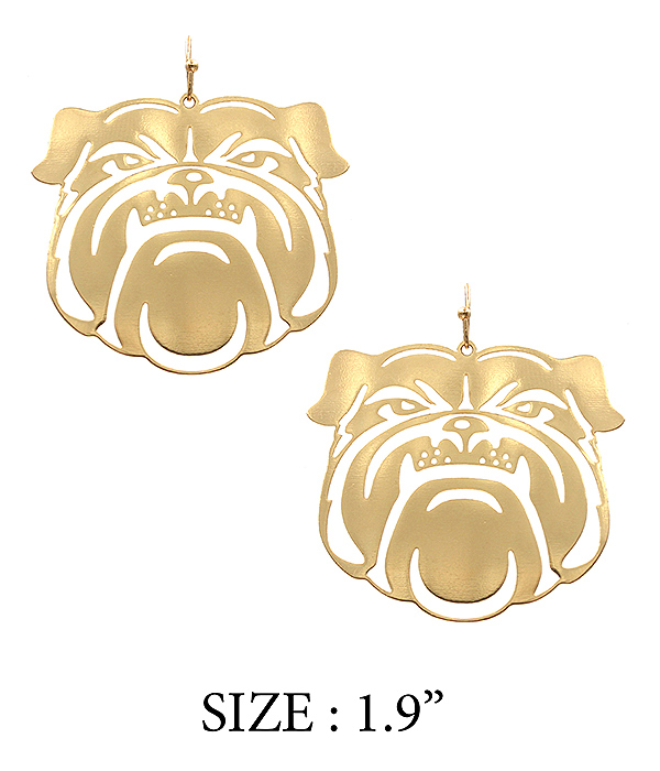 METAL FILIGREE BULLDOG EARRING