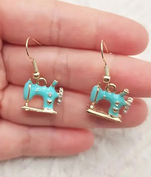 Epoxy sewing machine earring