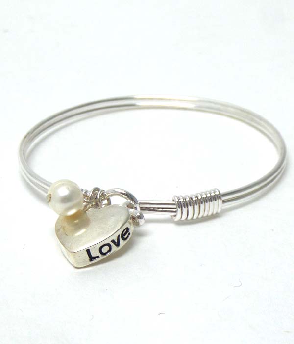 Metal thing wore heart love bangle bracelet -valentine