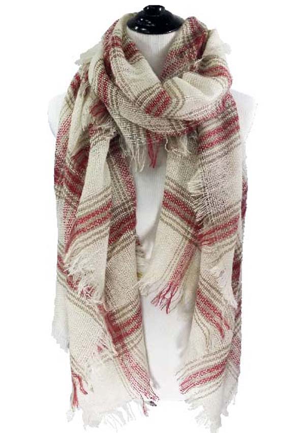 Oversize large plaid pattern muffler