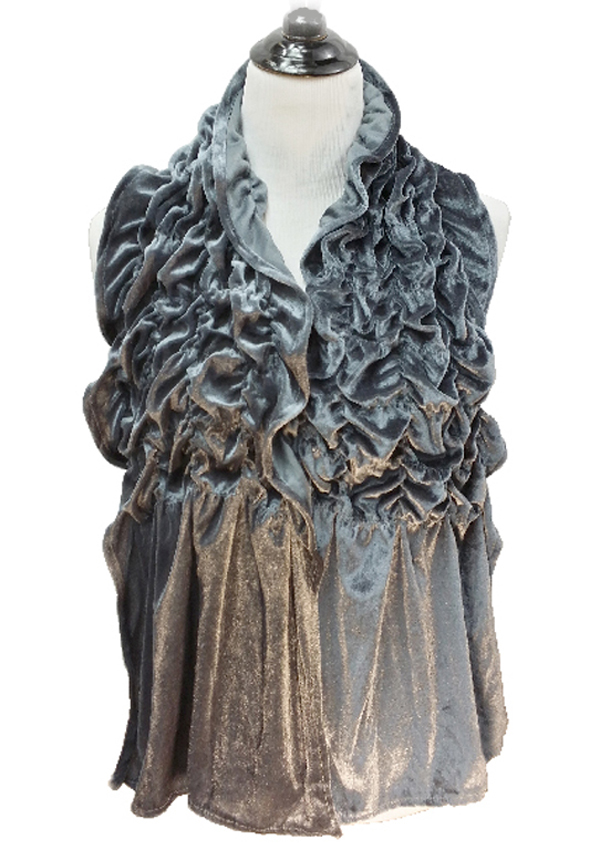 Rouched velvet muffler