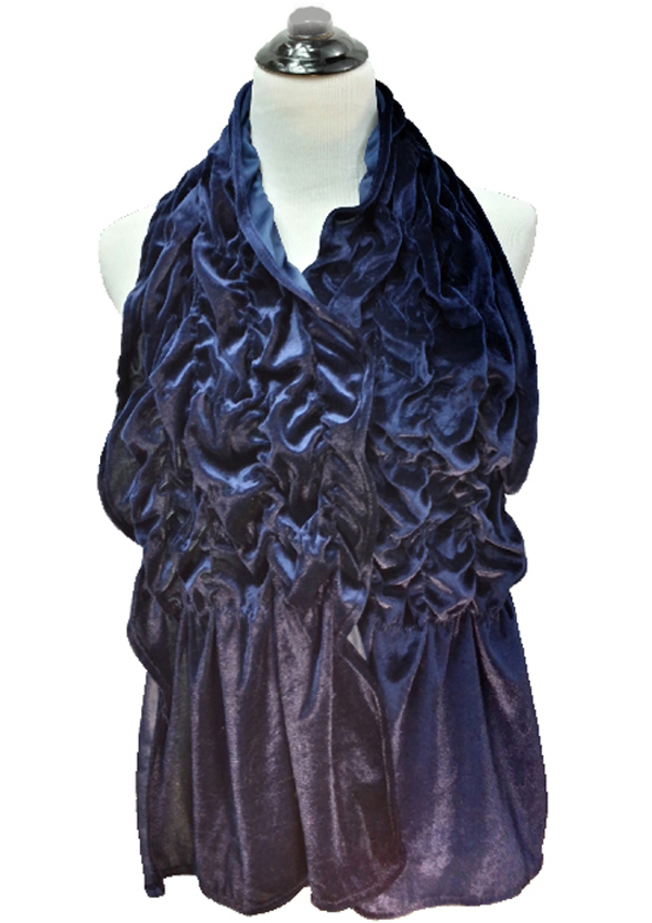 Rouched velvet muffler