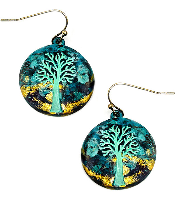 RELIGIOUS INSPIRATION TREE OF LIFE DISC EARRING