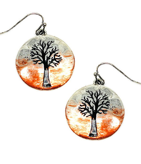 RELIGIOUS INSPIRATION TREE OF LIFE DISC EARRING