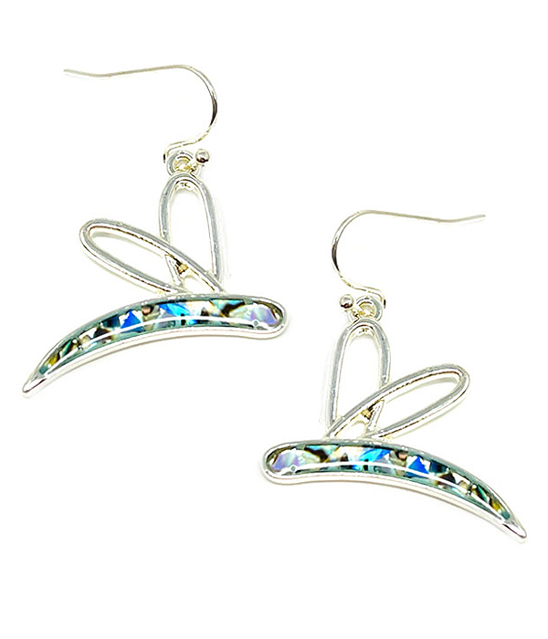Abalone dragonfly earring