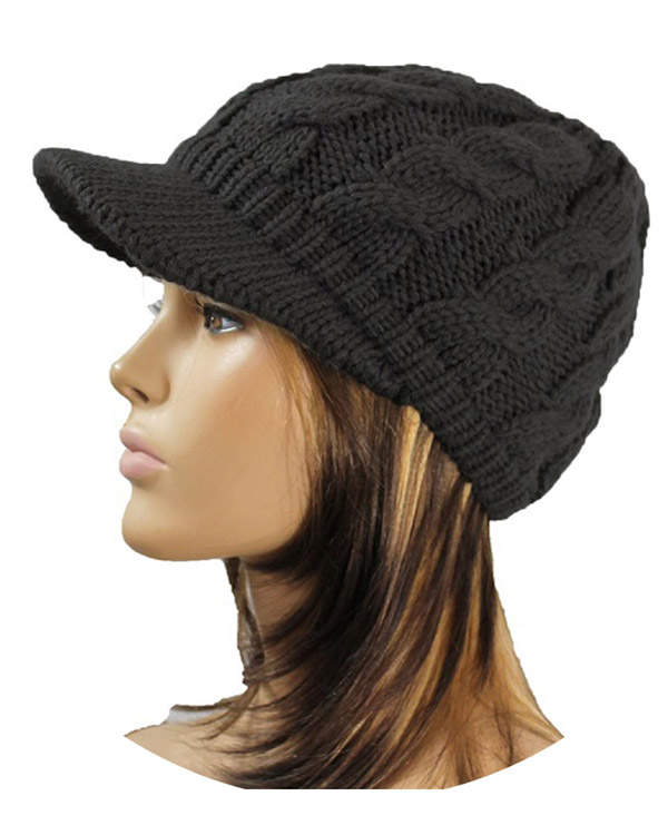 Hand knit cabbie hat