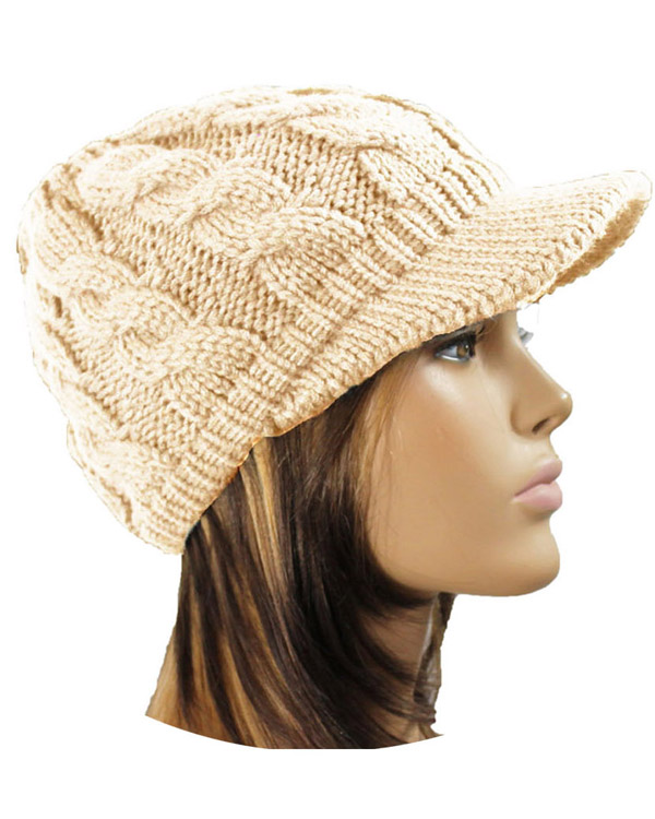 Hand knit cabbie hat