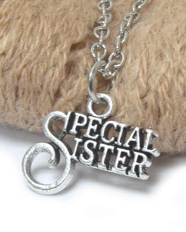 Special sister pendant necklace