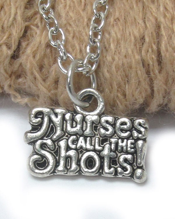 Nurses call the shots pendant necklace