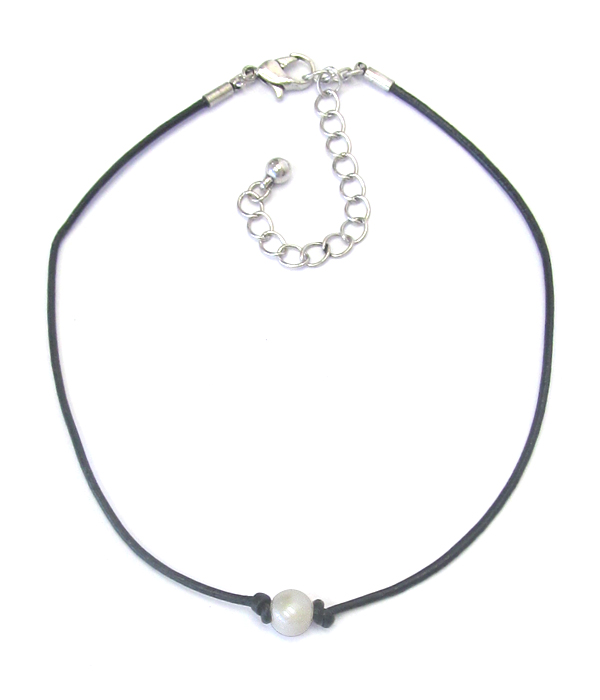 FRESHWATER PEARL CORD CHOKER NECKLACE