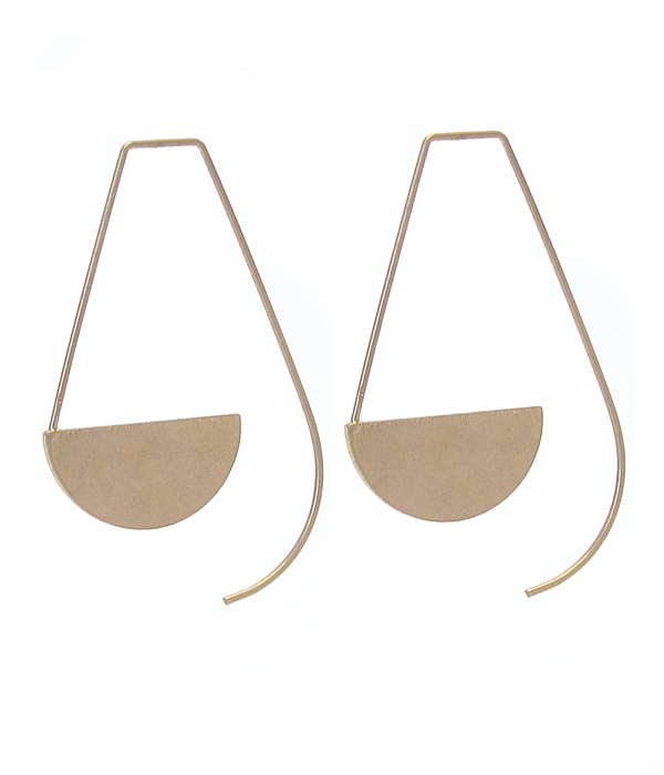 Geometic metal drop earring