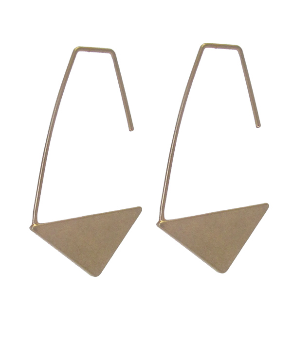 Geometic metal drop earring
