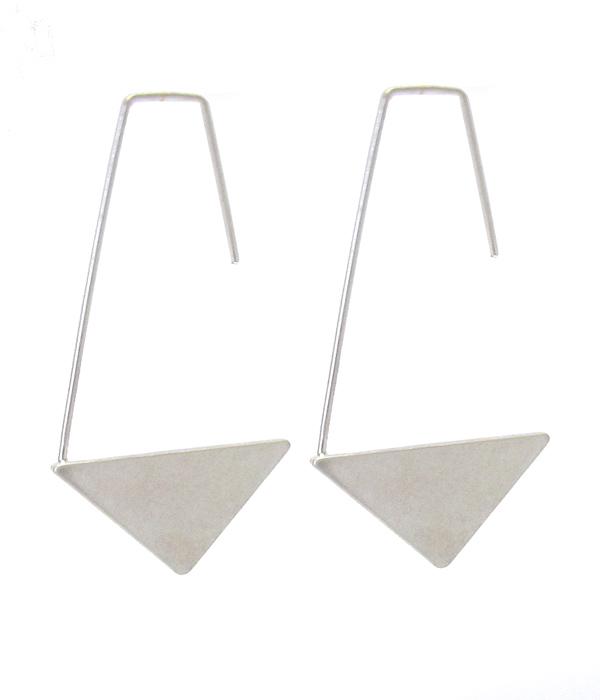 Geometic metal drop earring