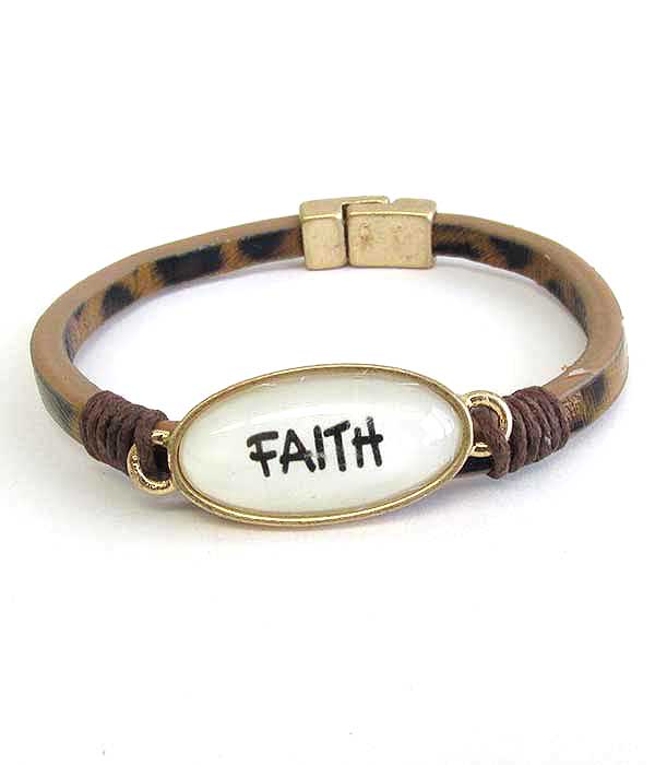 RELIGIOUS INSPIRATION CABOCHON MAGNETIC BRACELET - FAITH