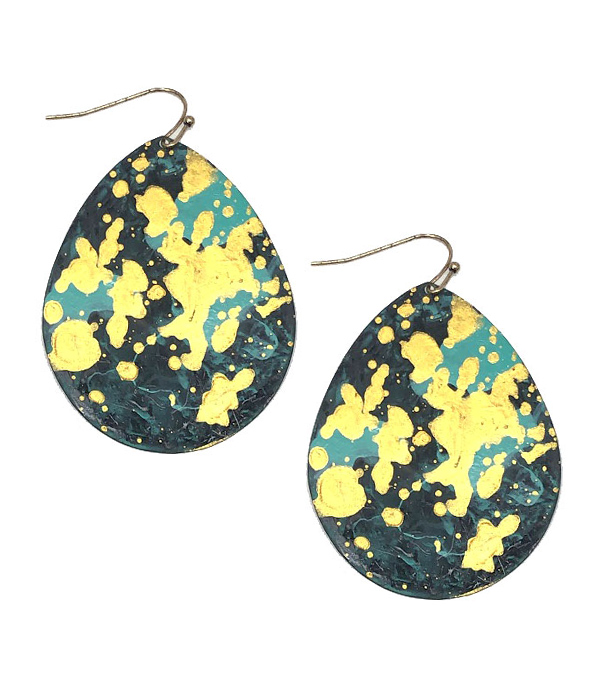 ABSTRACT OIL PAINTING INSPIRATION TEARDROP EARRING
