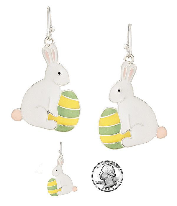 EASTER THEME EPOXY EARRING - EASTER BUNNY